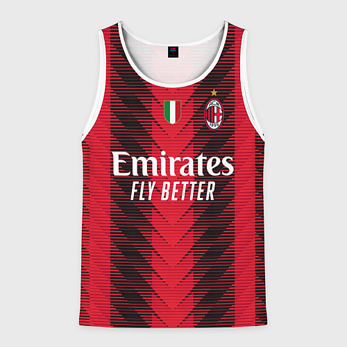 Мужская майка без рукавов Златан Ибрагимович Милан форма 2324 домашняя / 3D-Белый – фото 1
