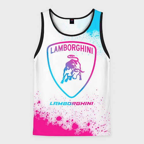 Мужская майка без рукавов Lamborghini neon gradient style / 3D-Черный – фото 1