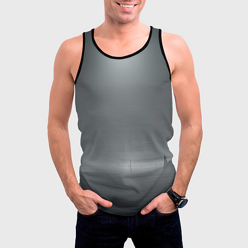 Мужская майка без рукавов Прогулка по воде / 3D-Черный – фото 3