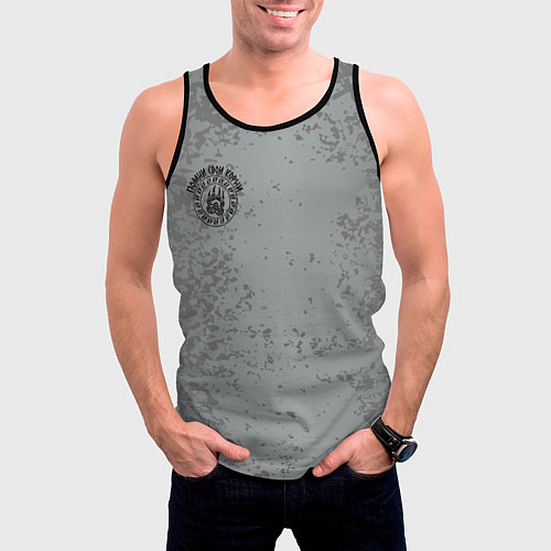 Мужская майка без рукавов Велес помни корни / 3D-Черный – фото 3