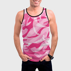 Майка-безрукавка мужская Камуфляж в розовом, цвет: 3D-черный — фото 2
