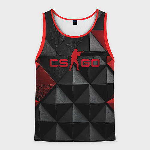 Мужская майка без рукавов CS GO abstract texture / 3D-Красный – фото 1