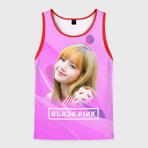 Мужская майка без рукавов Blackpink Lisa pink / 3D-Красный – фото 1