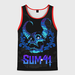 Майка-безрукавка мужская Sum41 horns skull, цвет: 3D-красный