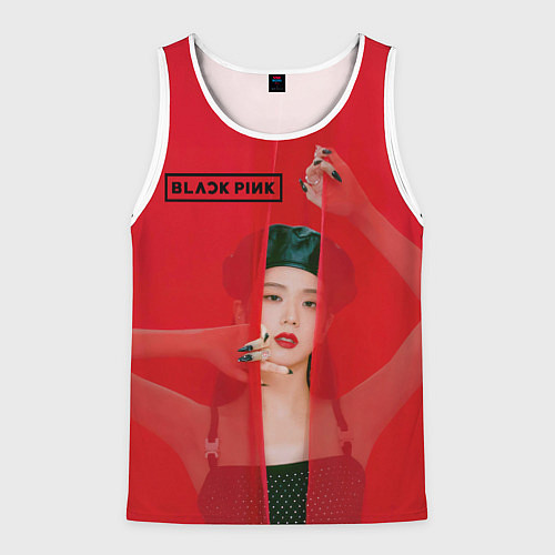 Мужская майка без рукавов Blackpink red background / 3D-Белый – фото 1