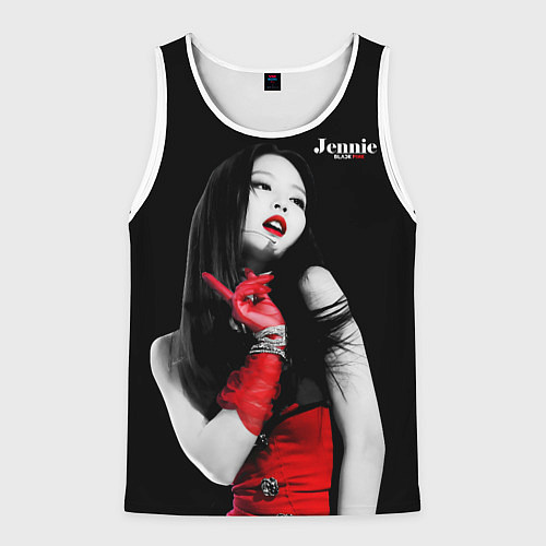 Мужская майка без рукавов Blackpink Jennie Red dress / 3D-Белый – фото 1