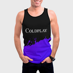 Майка-безрукавка мужская Coldplay purple grunge, цвет: 3D-черный — фото 2