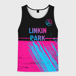 Мужская майка без рукавов Linkin Park - neon gradient: символ сверху