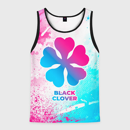 Мужская майка без рукавов Black Clover neon gradient style / 3D-Черный – фото 1