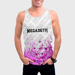 Майка-безрукавка мужская Megadeth rock legends: символ сверху, цвет: 3D-белый — фото 2