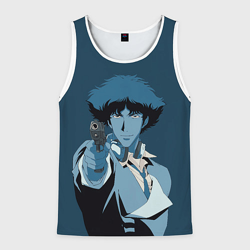 Мужская майка без рукавов Spike Spiegel blue / 3D-Белый – фото 1