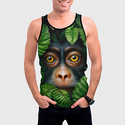 Майка-безрукавка мужская Черная обезьянка, цвет: 3D-черный — фото 2