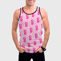 Майка-безрукавка мужская Барби паттерн буква B, цвет: 3D-черный — фото 2