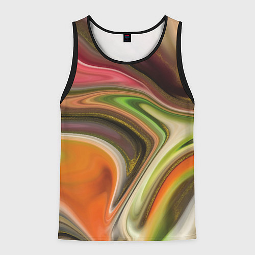 Мужская майка без рукавов Waves colors / 3D-Черный – фото 1