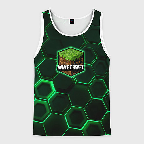 Мужская майка без рукавов Minecraft Logo Плиты / 3D-Белый – фото 1