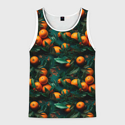 Майка-безрукавка мужская Яркие апельсины, цвет: 3D-белый