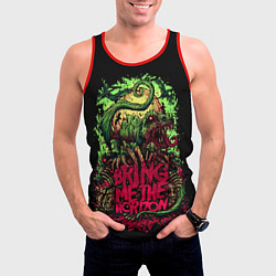 Майка-безрукавка мужская Bring me the horizon dinosaurs, цвет: 3D-красный — фото 2
