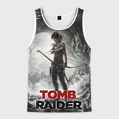 Мужская майка без рукавов Rise of the tomb rider / 3D-Белый – фото 1