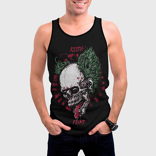 Мужская майка без рукавов Keith flint draw head / 3D-Черный – фото 3