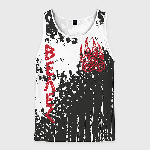 Мужская майка без рукавов Лапа медведя / 3D-Белый – фото 1