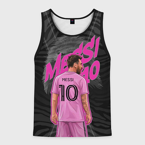 Мужская майка без рукавов Лионель Месси Интер Майами / 3D-Черный – фото 1