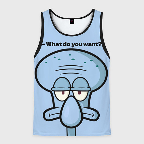 Мужская майка без рукавов Сквидвард / 3D-Черный – фото 1