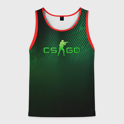 Мужская майка без рукавов CSGO green logo / 3D-Красный – фото 1