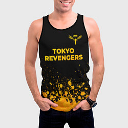 Майка-безрукавка мужская Tokyo Revengers - gold gradient: символ сверху, цвет: 3D-черный — фото 2