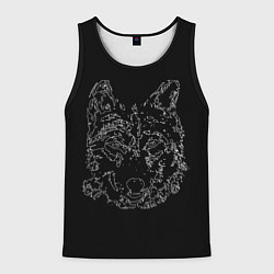 Майка-безрукавка мужская Волк стилизация чёрный, цвет: 3D-черный