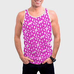 Майка-безрукавка мужская Логотип Барби - буква B, цвет: 3D-белый — фото 2