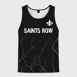 Мужская майка без рукавов Saints Row glitch на темном фоне: символ сверху