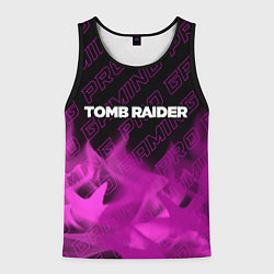 Майка-безрукавка мужская Tomb Raider pro gaming: символ сверху, цвет: 3D-черный