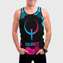 Майка-безрукавка мужская Quake - neon gradient, цвет: 3D-черный — фото 2