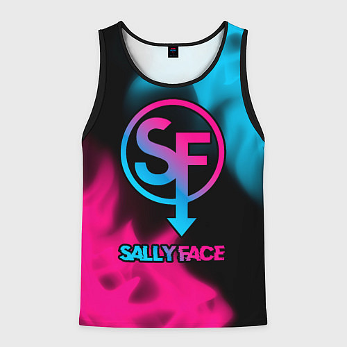 Мужская майка без рукавов Sally Face - neon gradient / 3D-Черный – фото 1