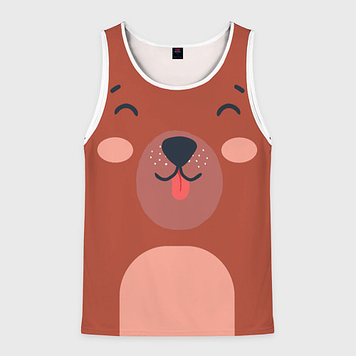 Мужская майка без рукавов Малаш медвежонок / 3D-Белый – фото 1