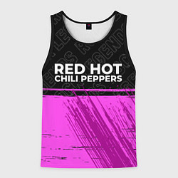 Майка-безрукавка мужская Red Hot Chili Peppers rock legends: символ сверху, цвет: 3D-черный