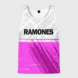 Майка-безрукавка мужская Ramones rock legends: символ сверху, цвет: 3D-белый