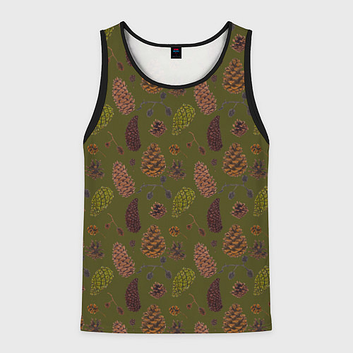 Мужская майка без рукавов Шишки разные / 3D-Черный – фото 1