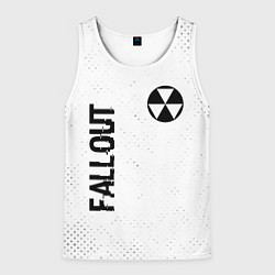 Майка-безрукавка мужская Fallout glitch на светлом фоне: надпись, символ, цвет: 3D-белый