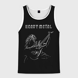 Майка-безрукавка мужская Heavy metal metalhead, цвет: 3D-белый