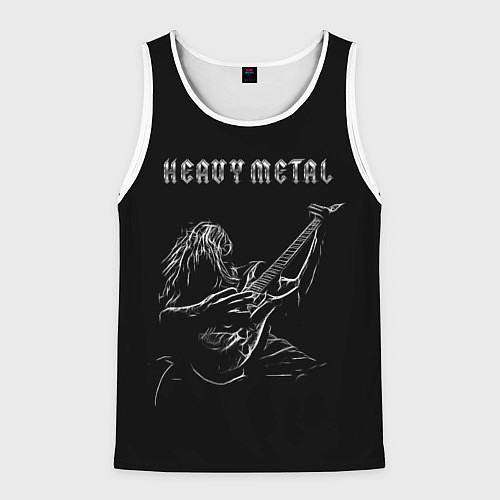Мужская майка без рукавов Heavy metal metalhead / 3D-Белый – фото 1