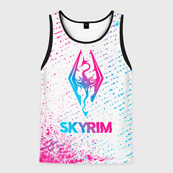 Мужская майка без рукавов Skyrim neon gradient style