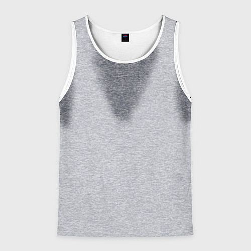 Мужская майка без рукавов С пятнами пота / 3D-Белый – фото 1