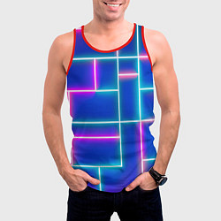 Майка-безрукавка мужская Неон линии, цвет: 3D-красный — фото 2