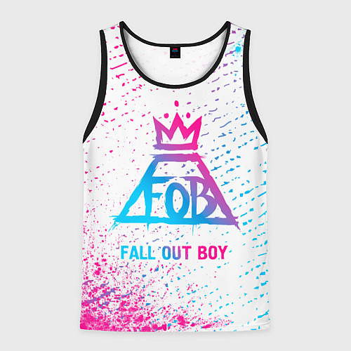 Мужская майка без рукавов Fall Out Boy neon gradient style / 3D-Черный – фото 1