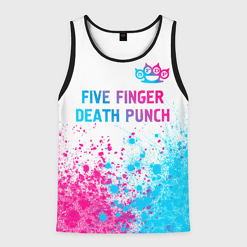 Мужская майка без рукавов Five Finger Death Punch neon gradient style: симво / 3D-Черный – фото 1