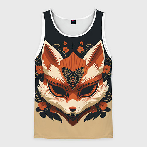 Мужская майка без рукавов Лисичкина маска / 3D-Белый – фото 1