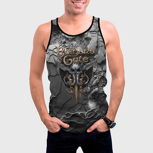 Мужская майка без рукавов Baldurs Gate 3 logo dark / 3D-Черный – фото 3