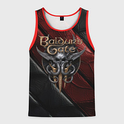 Майка-безрукавка мужская Baldurs Gate 3 logo dark, цвет: 3D-красный