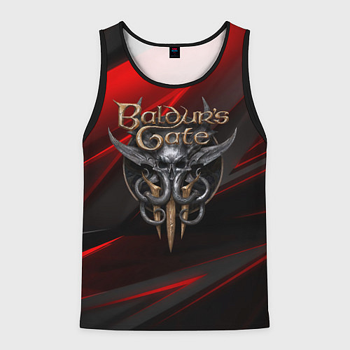 Мужская майка без рукавов Baldurs Gate 3 logo geometry / 3D-Черный – фото 1
